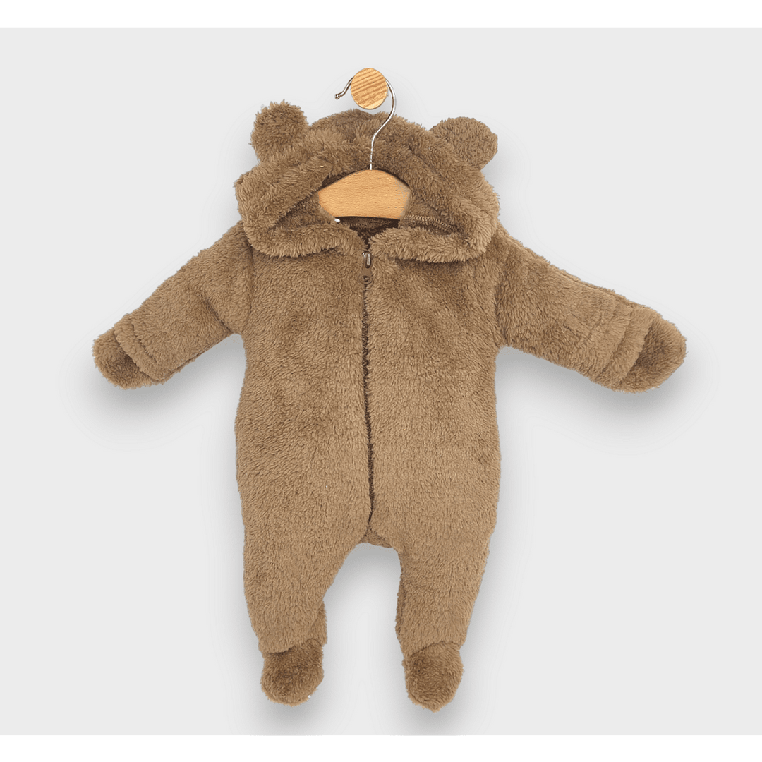 Rainy Бебешки зимен гащеризон Мече 48-80см кафяв