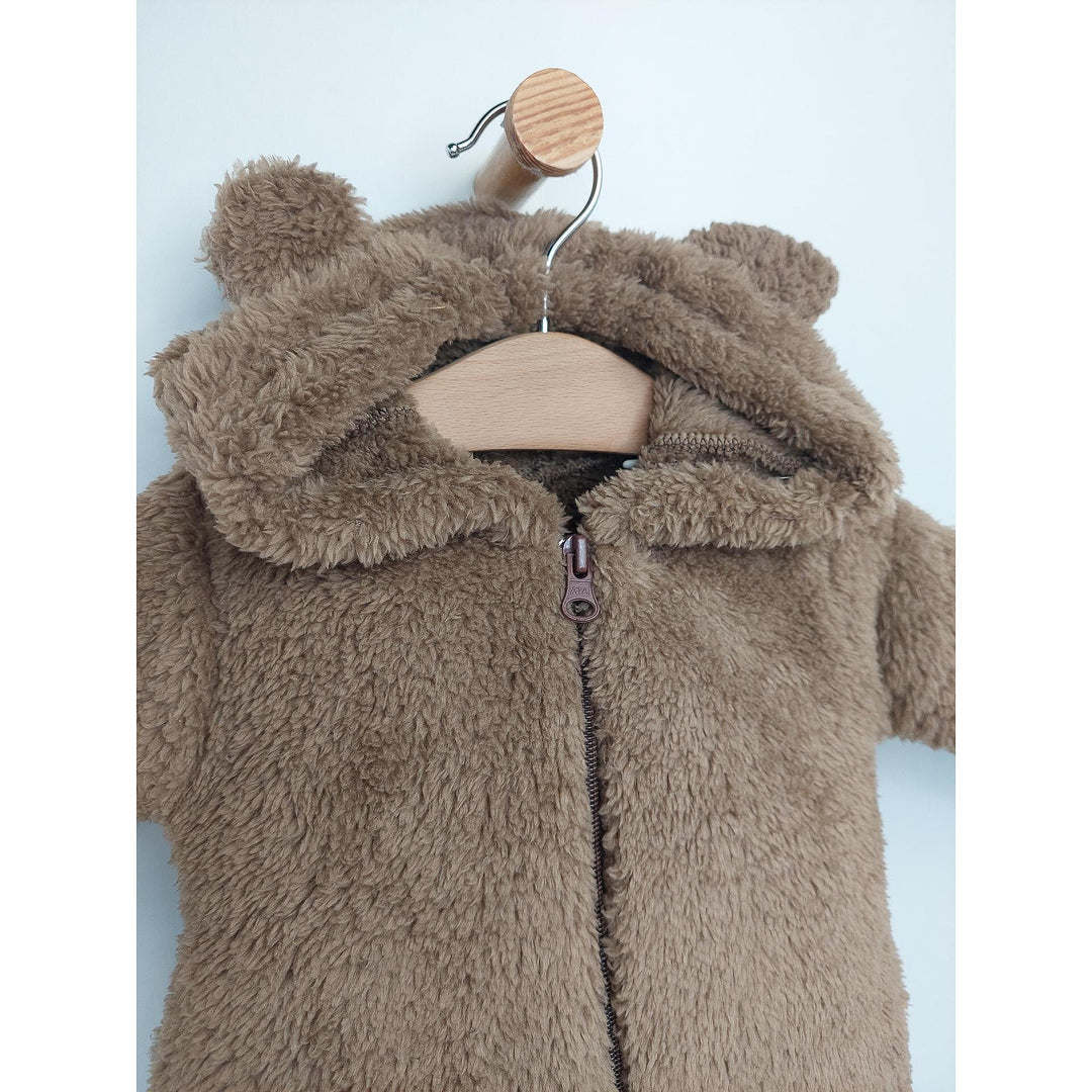 Rainy Бебешки зимен гащеризон Мече 48-80см кафяв