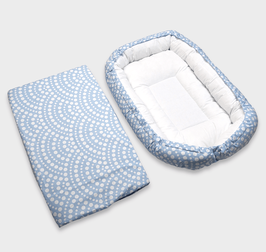 Rainy Бебешко антирефлуксно гнездо за новородено Лукс Бели точки