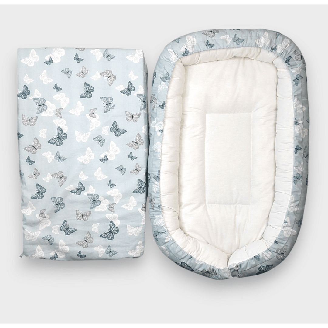 Rainy Бебешко антирефлуксно гнездо за новородено Лукс Пеперудки мента