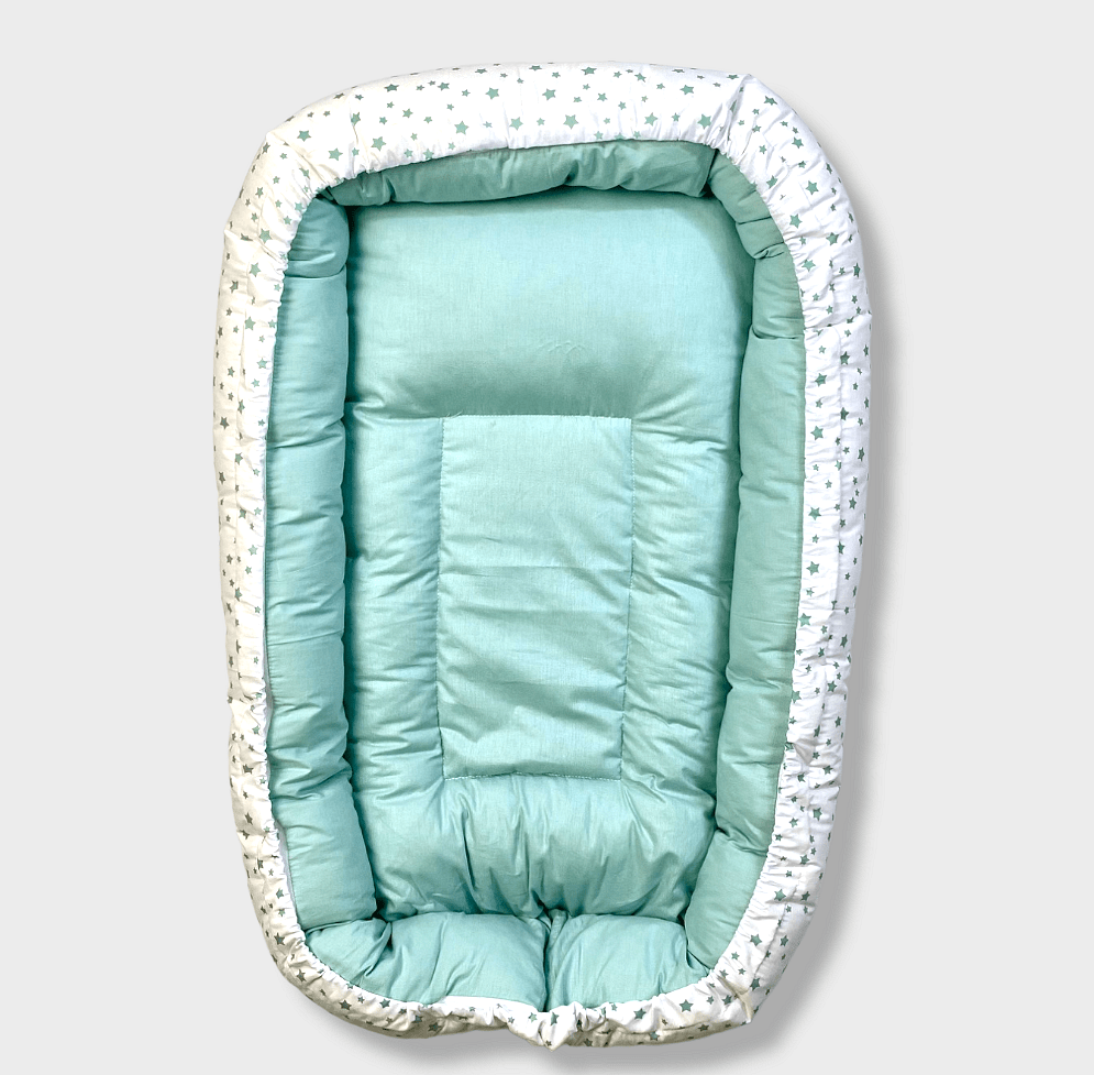 Rainy Бебешко антирефлуксно гнездо за новородено Лукс Мента звезди