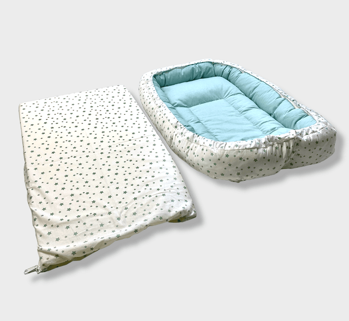 Rainy Бебешко антирефлуксно гнездо за новородено Лукс Мента звезди