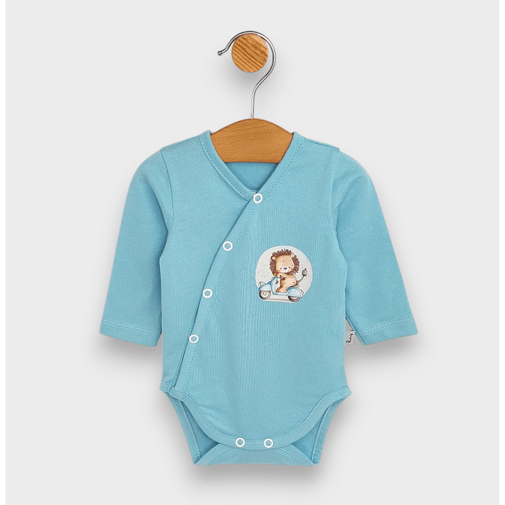 Rainy Бебешко боди Лъвче с мотор със странично закопчаване 48-74см.