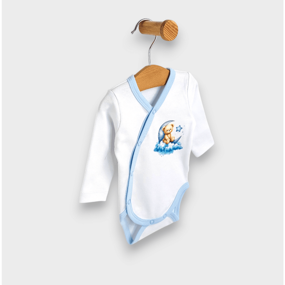 Rainy Бебешко боди Лунно мече син със странично закопчаване 56-68 см.