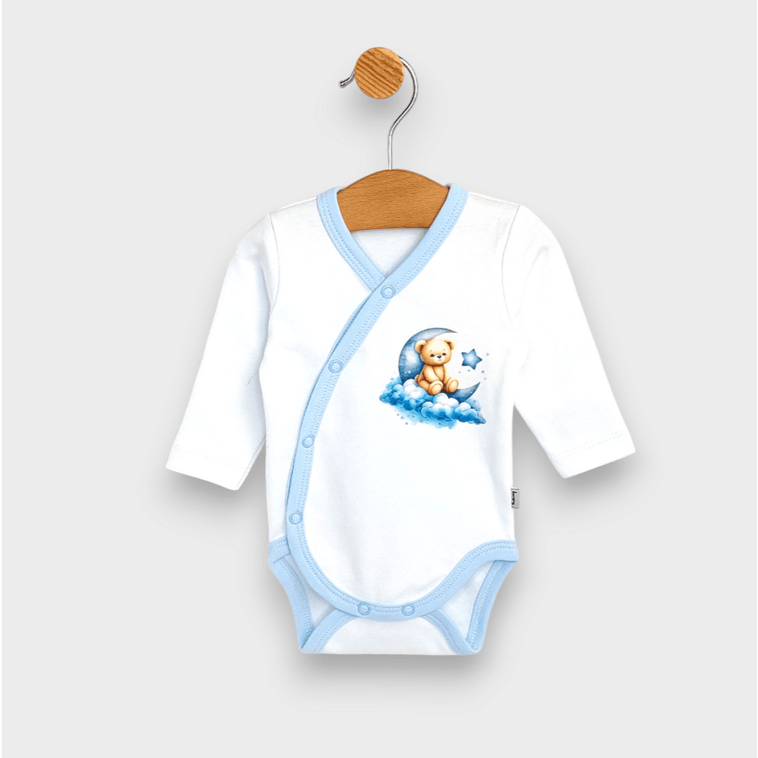 Rainy Бебешко боди Лунно мече син със странично закопчаване 56-68 см.