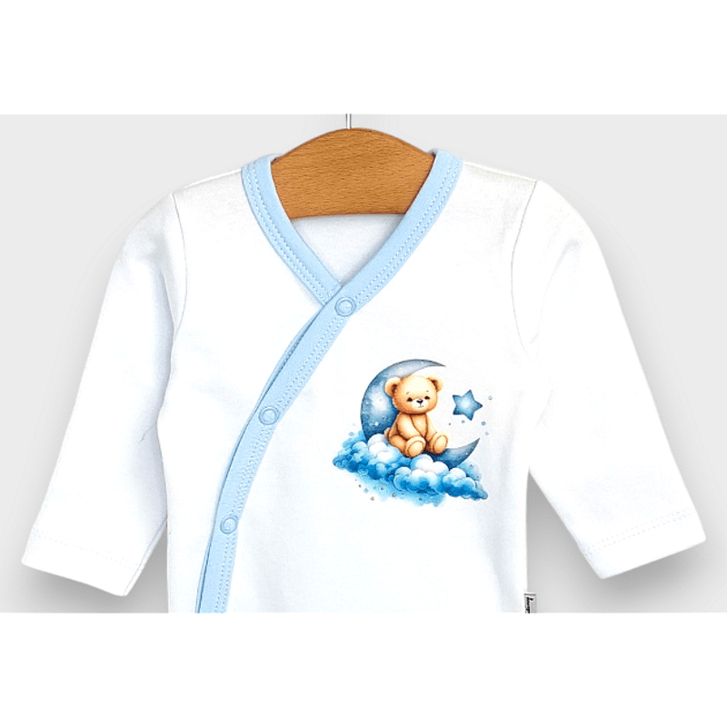 Rainy Бебешко боди Лунно мече син със странично закопчаване 56-68 см.