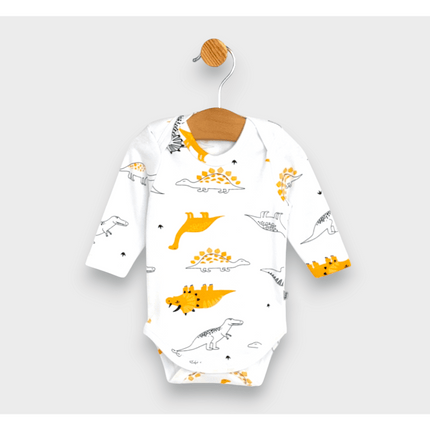 Rainy Бебешко боди Оранжеви динозаври 48 - 74см.