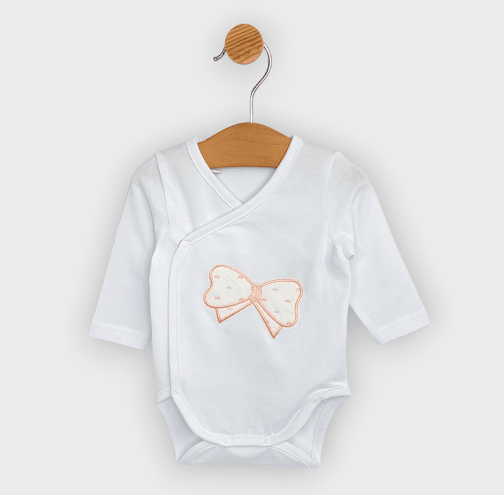 Rainy Бебешко боди Панделка със странично закопчаване 48-68 см. бял