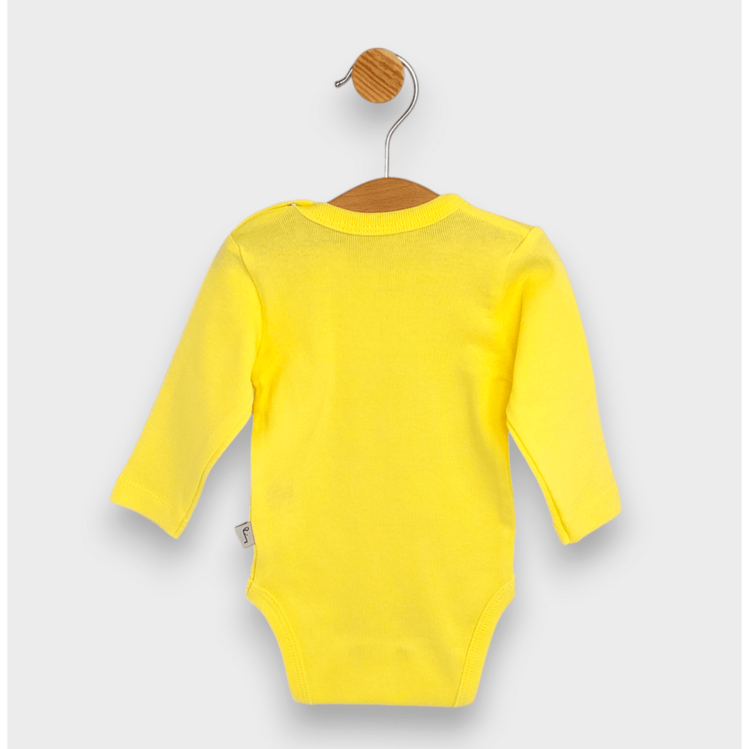 Rainy Бебешко боди с дълъг ръкав 48-86см. Limited edition лимон