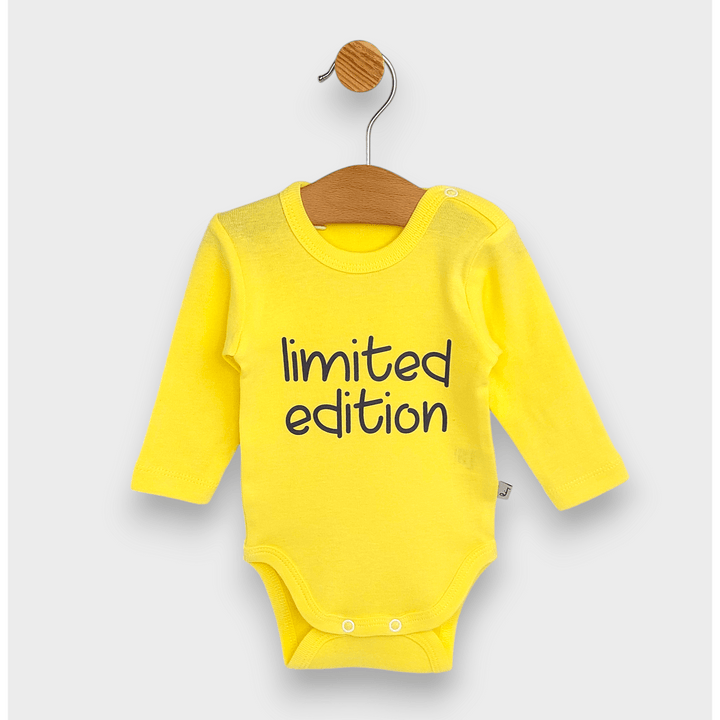 Rainy Бебешко боди с дълъг ръкав 48-86см. Limited edition лимон