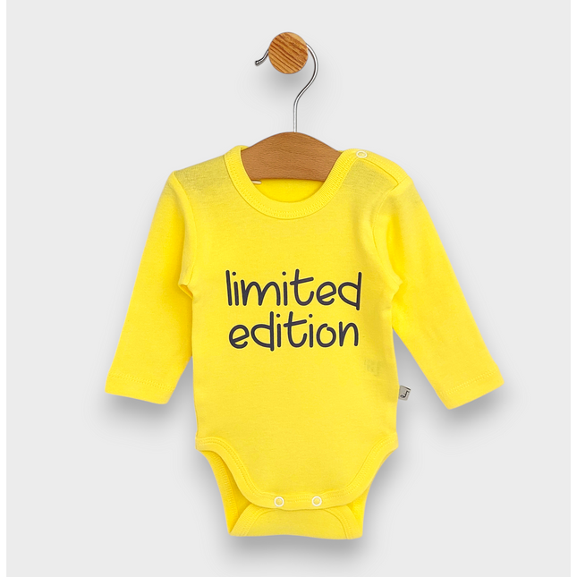 Rainy Бебешко боди с дълъг ръкав 48-86см. Limited edition лимон