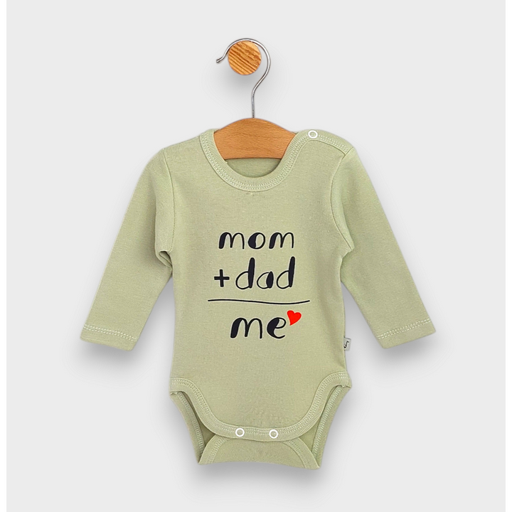 Rainy Бебешко боди с дълъг ръкав 48-86см. Mom + dad