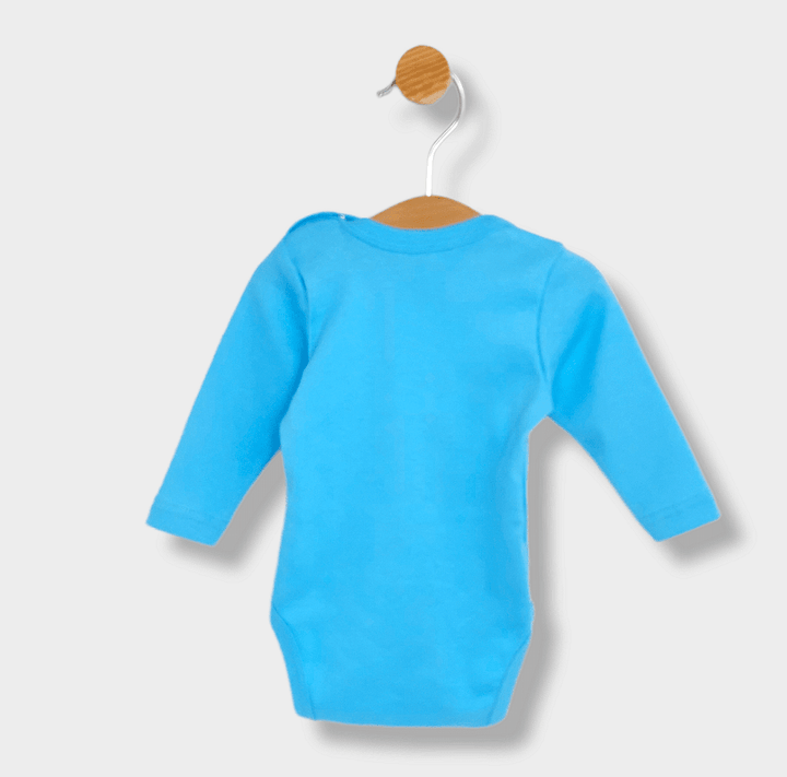 Rainy Бебешко боди с дълъг ръкав 48-86см. Моята баба е №1 тюркоаз