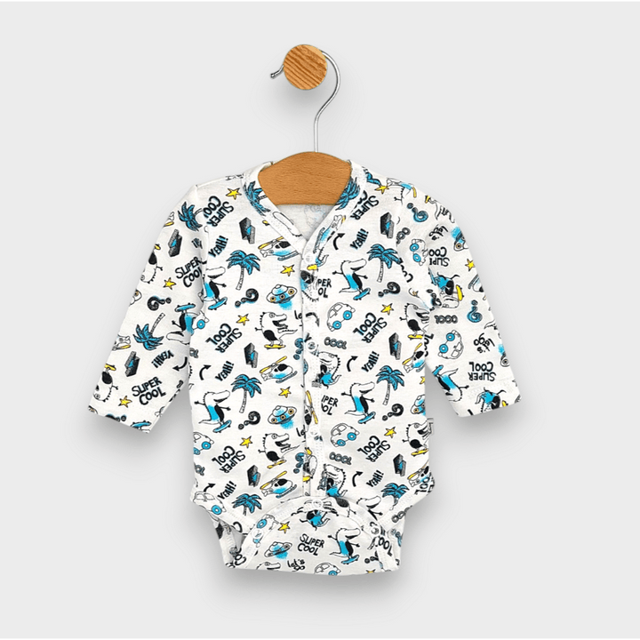 Rainy Бебешко боди с дълъг ръкав и предно закопчаване 48 - 62 см. Let's go Dino