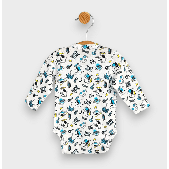 Rainy Бебешко боди с дълъг ръкав и предно закопчаване 48 - 62 см. Let's go Dino