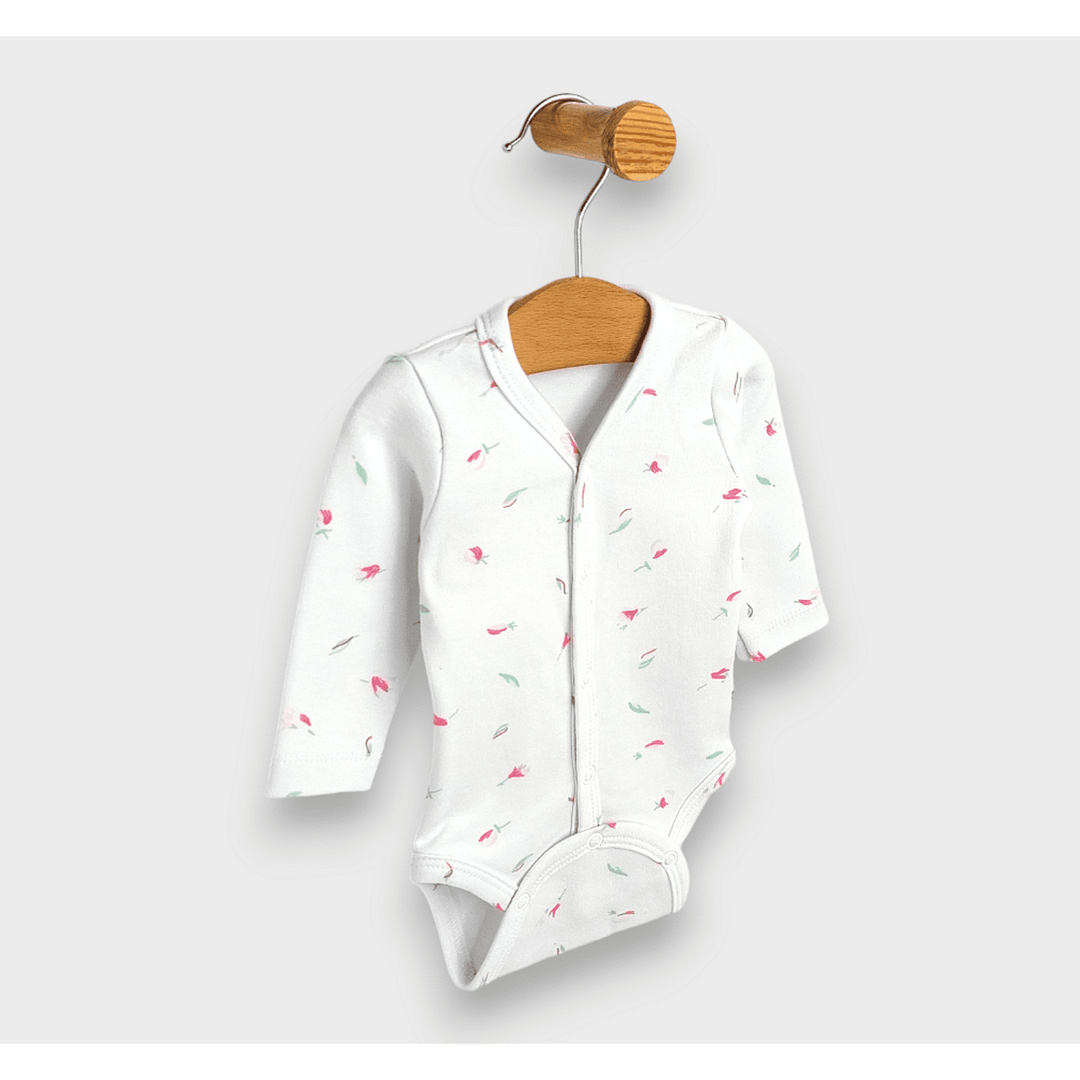 Rainy Бебешко боди с дълъг ръкав и предно закопчаване 48 - 68см. Рози