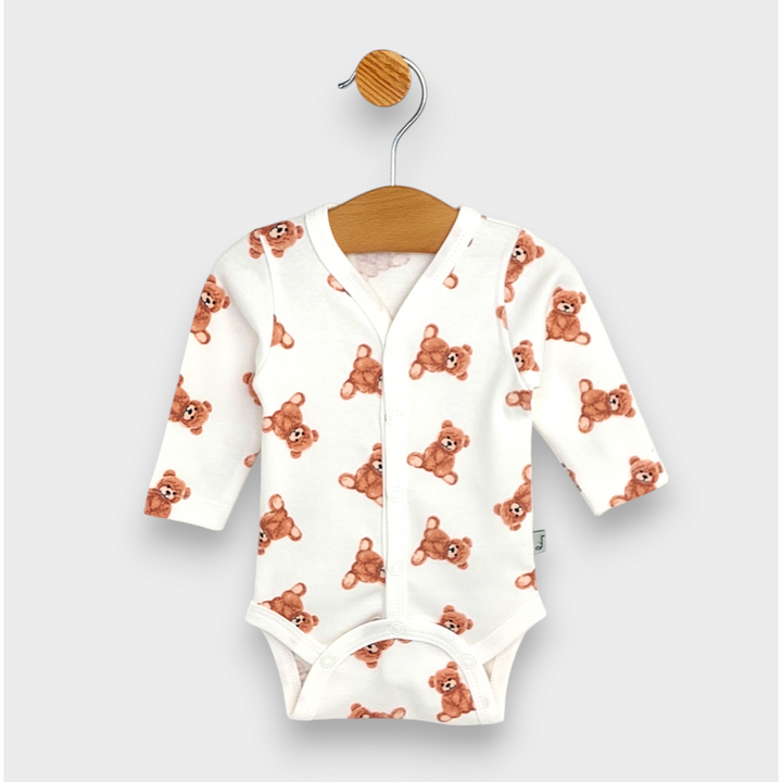 Rainy Бебешко боди с дълъг ръкав и предно закопчаване 48 - 74см. Мече