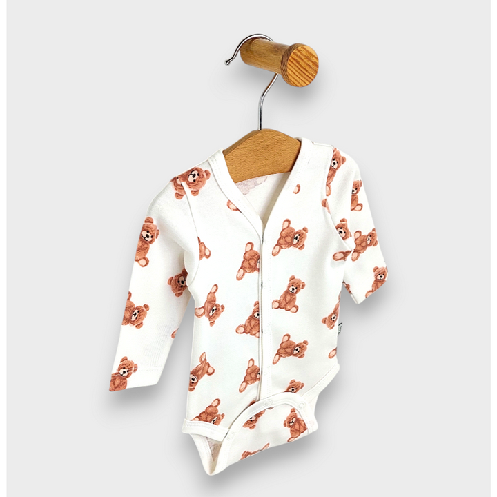 Rainy Бебешко боди с дълъг ръкав и предно закопчаване 48 - 74см. Мече