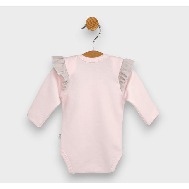 Rainy Бебешко боди с дълъг ръкав Мече с балони розов 48 - 62см.
