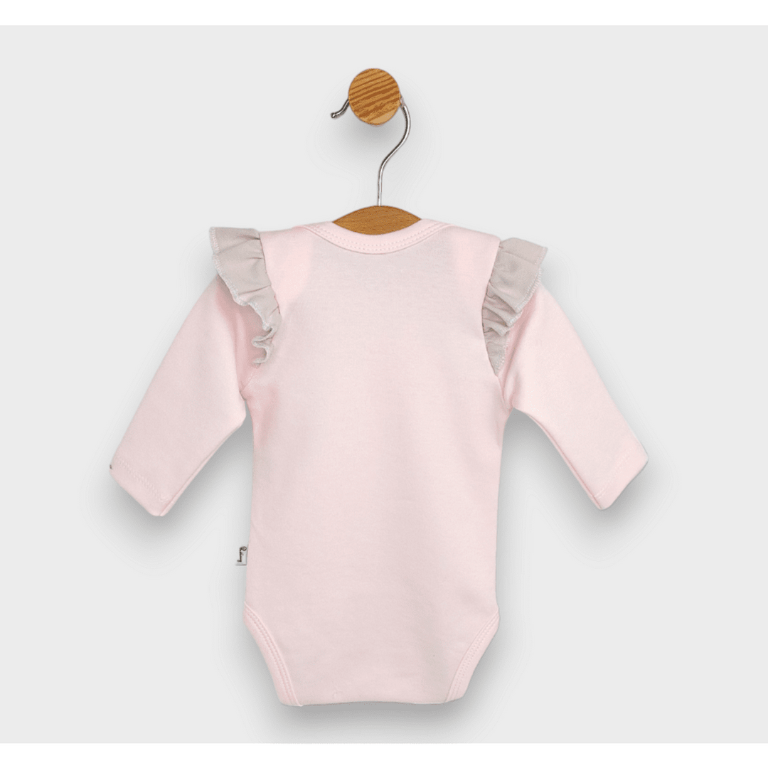 Rainy Бебешко боди с дълъг ръкав Мече с балони розов 48 - 62см.