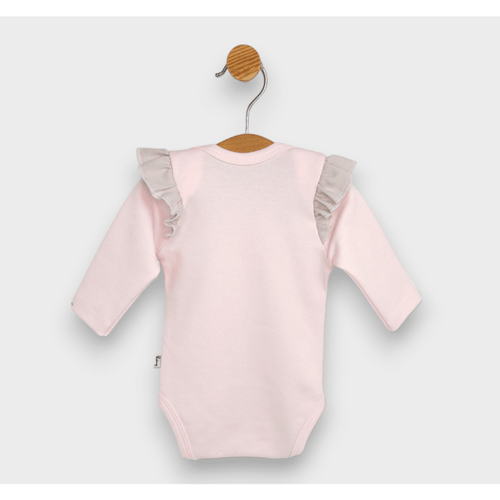 Rainy Бебешко боди с дълъг ръкав Мече с балони розов 48 - 62см.