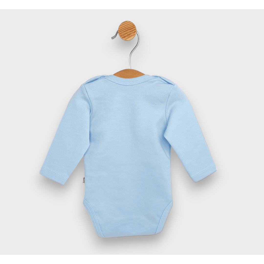 Rainy Бебешко боди с дълъг ръкав Мече с балони син  48 - 62см.