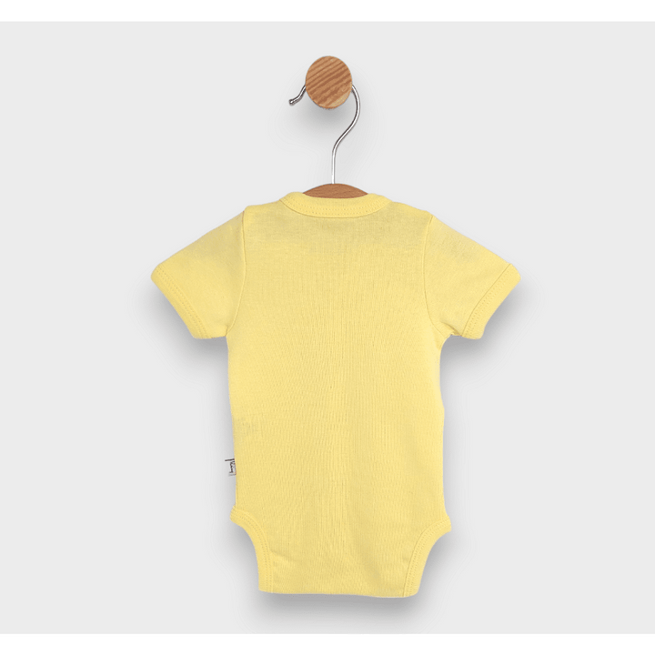 Rainy Бебешко боди с къс ръкав и предно закопчаване 48 - 86см. жълт