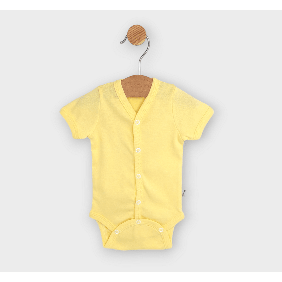 Rainy Бебешко боди с къс ръкав и предно закопчаване 48 - 86см. жълт