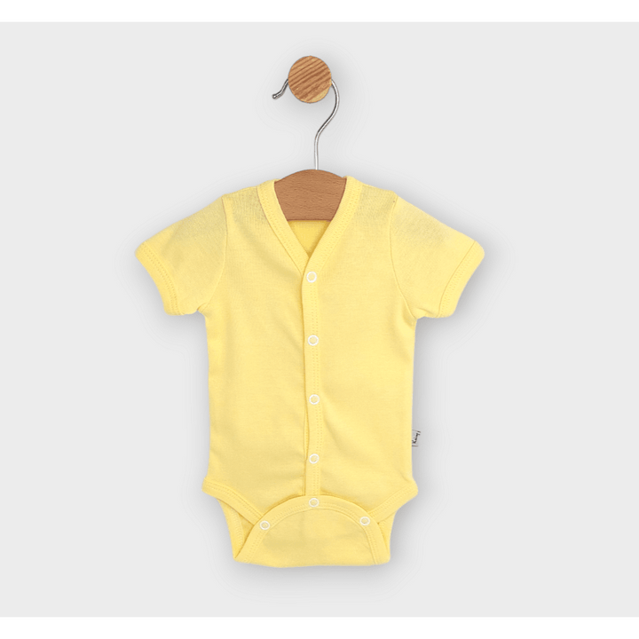 Rainy Бебешко боди с къс ръкав и предно закопчаване 48 - 86см. жълт