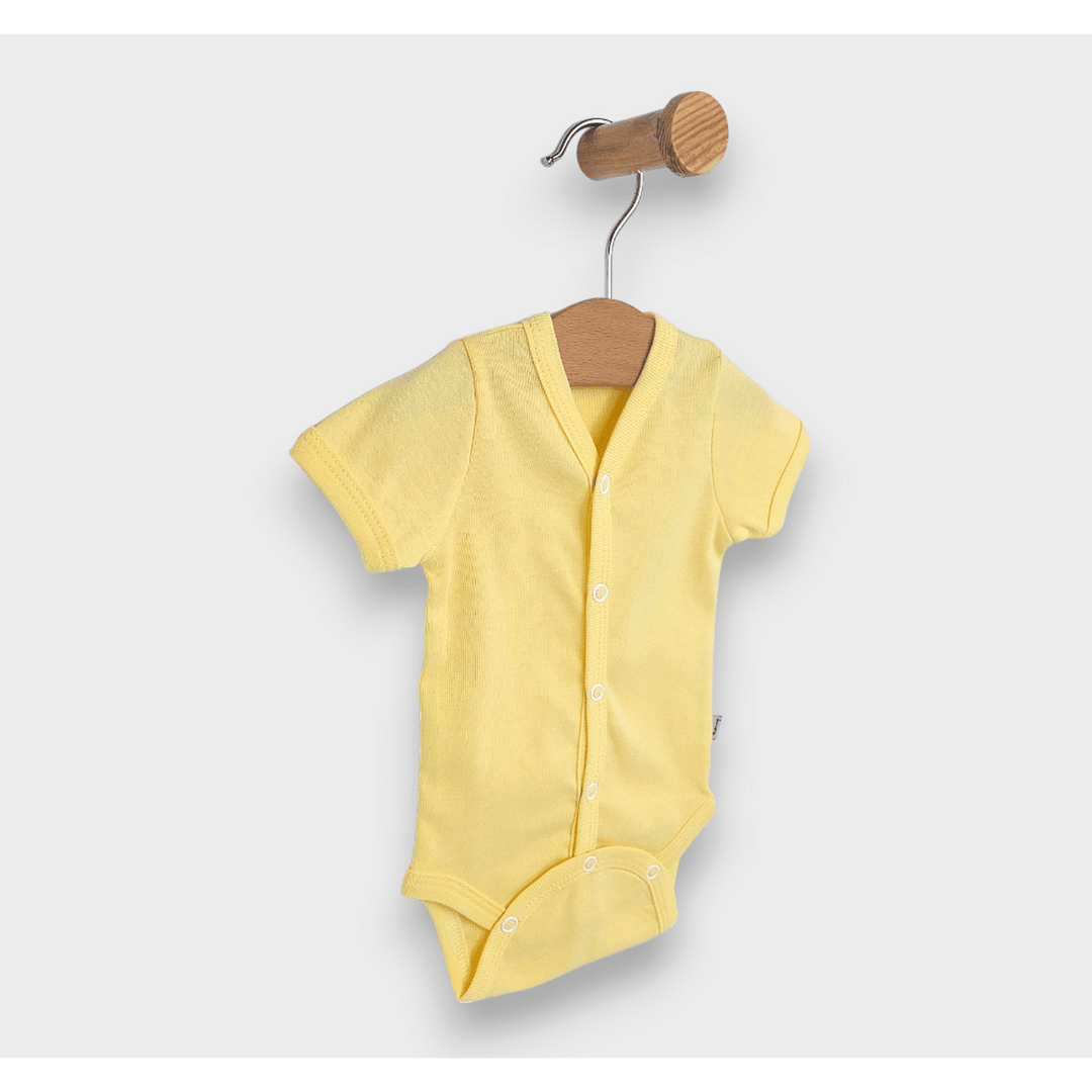 Rainy Бебешко боди с къс ръкав и предно закопчаване 48 - 86см. жълт