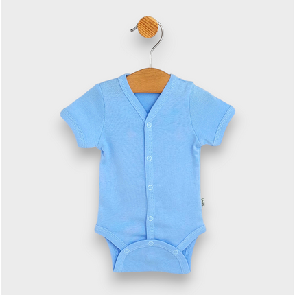 Rainy Бебешко боди с къс ръкав и предно закопчаване 48 - 86см. син