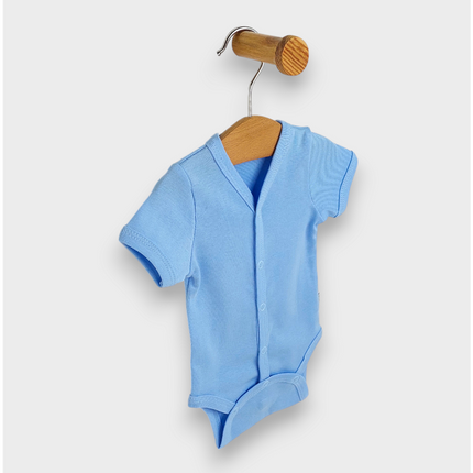 Rainy Бебешко боди с къс ръкав и предно закопчаване 48 - 86см. син