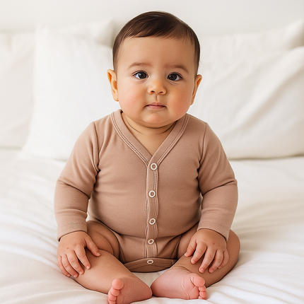 Rainy Бебешко боди с предно закопчаване 48 - 74см. бадем