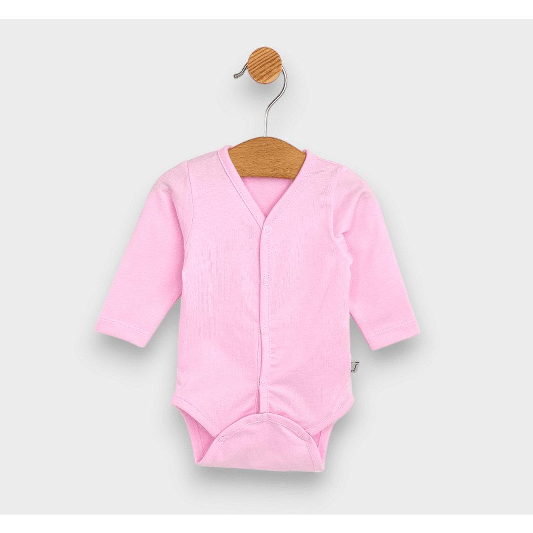 Rainy Бебешко боди с предно закопчаване дълъг ръкав 48 - 74см. розов