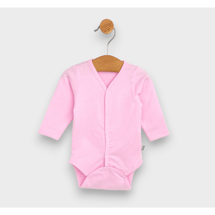 Rainy Бебешко боди с предно закопчаване дълъг ръкав 48 - 74см. розов