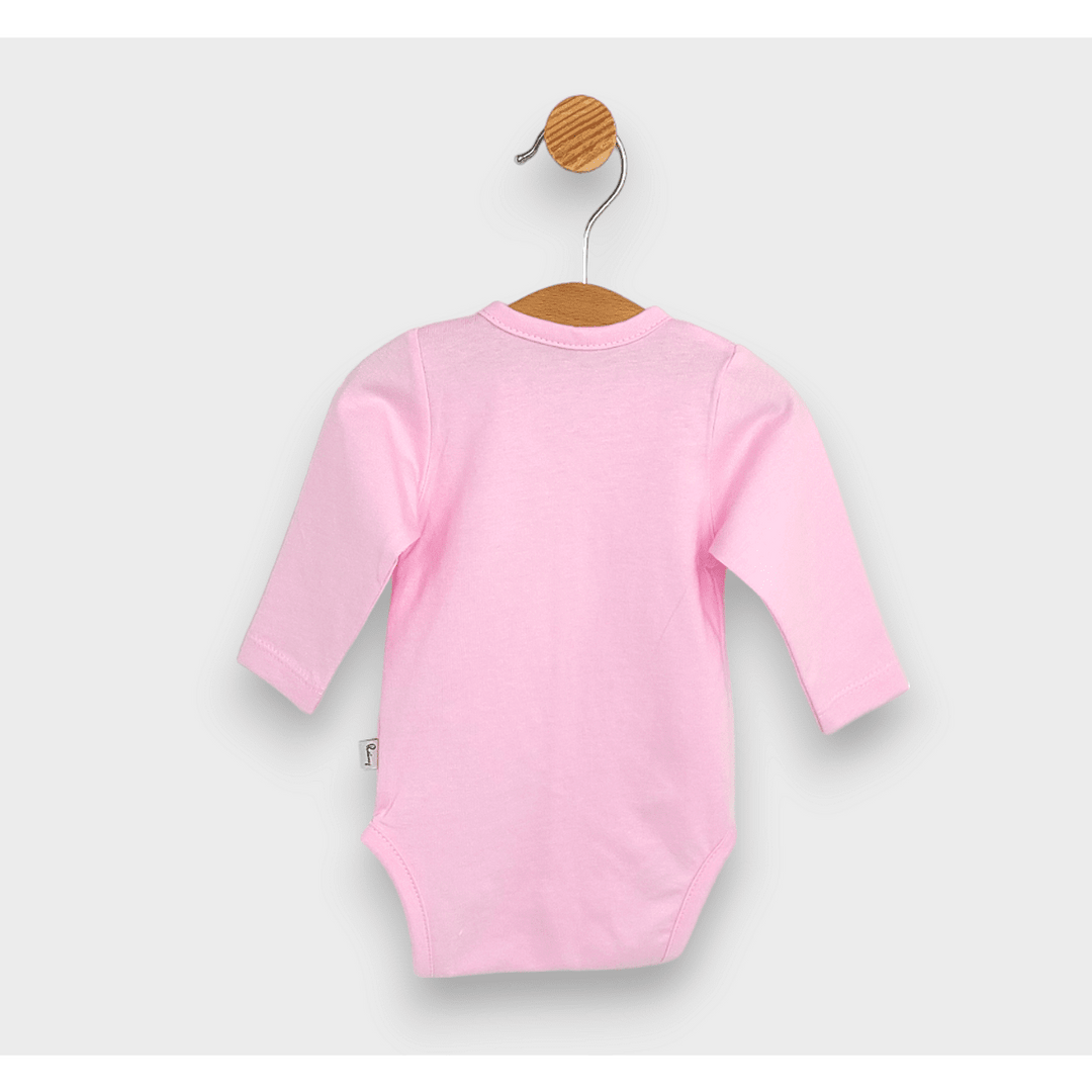 Rainy Бебешко боди с предно закопчаване дълъг ръкав 48 - 74см. розов