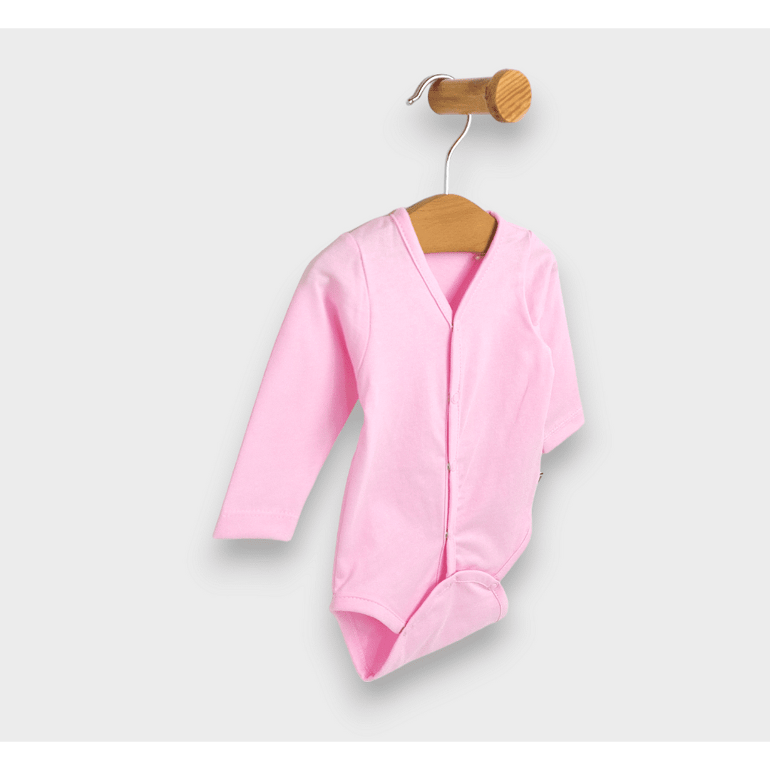 Rainy Бебешко боди с предно закопчаване дълъг ръкав 48 - 74см. розов