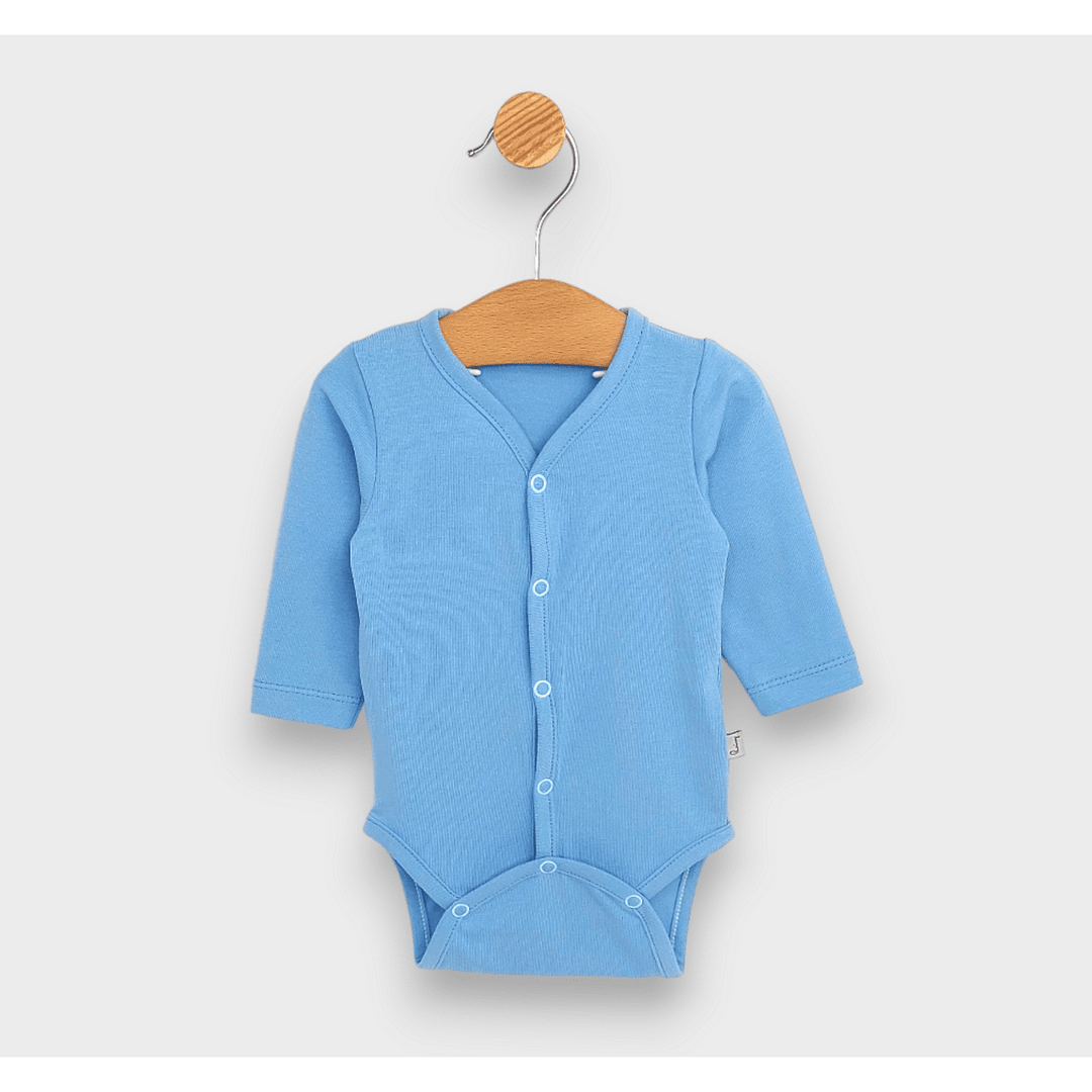 Rainy Бебешко боди с предно закопчаване дълъг ръкав 48 - 62см. син
