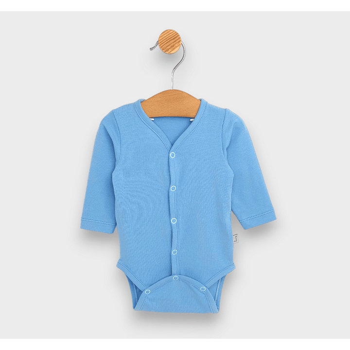 Rainy Бебешко боди с предно закопчаване дълъг ръкав 48 - 62см. син
