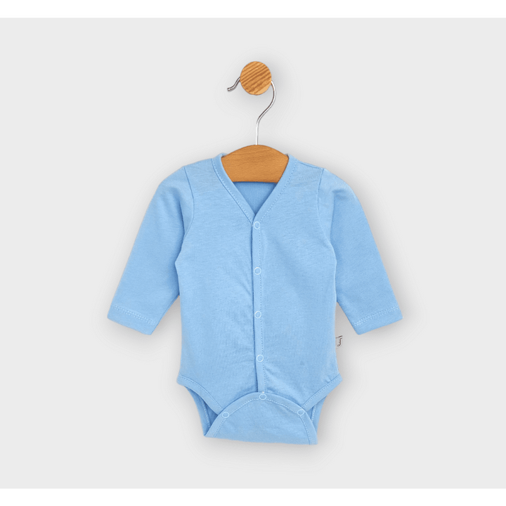 Rainy Бебешко боди с предно закопчаване дълъг ръкав 48 - 74см. син