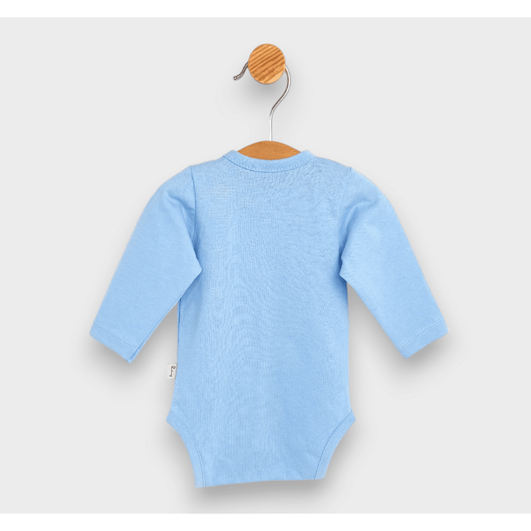 Rainy Бебешко боди с предно закопчаване дълъг ръкав 48 - 74см. син