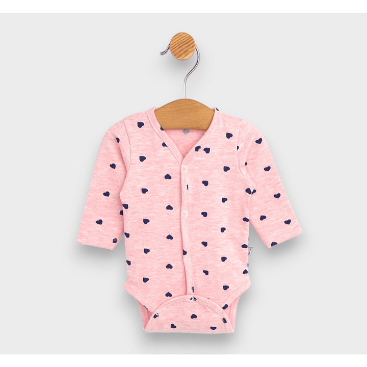 Rainy Бебешко боди с предно закопчаване дълъг ръкав 48 - 62см. сини сърца