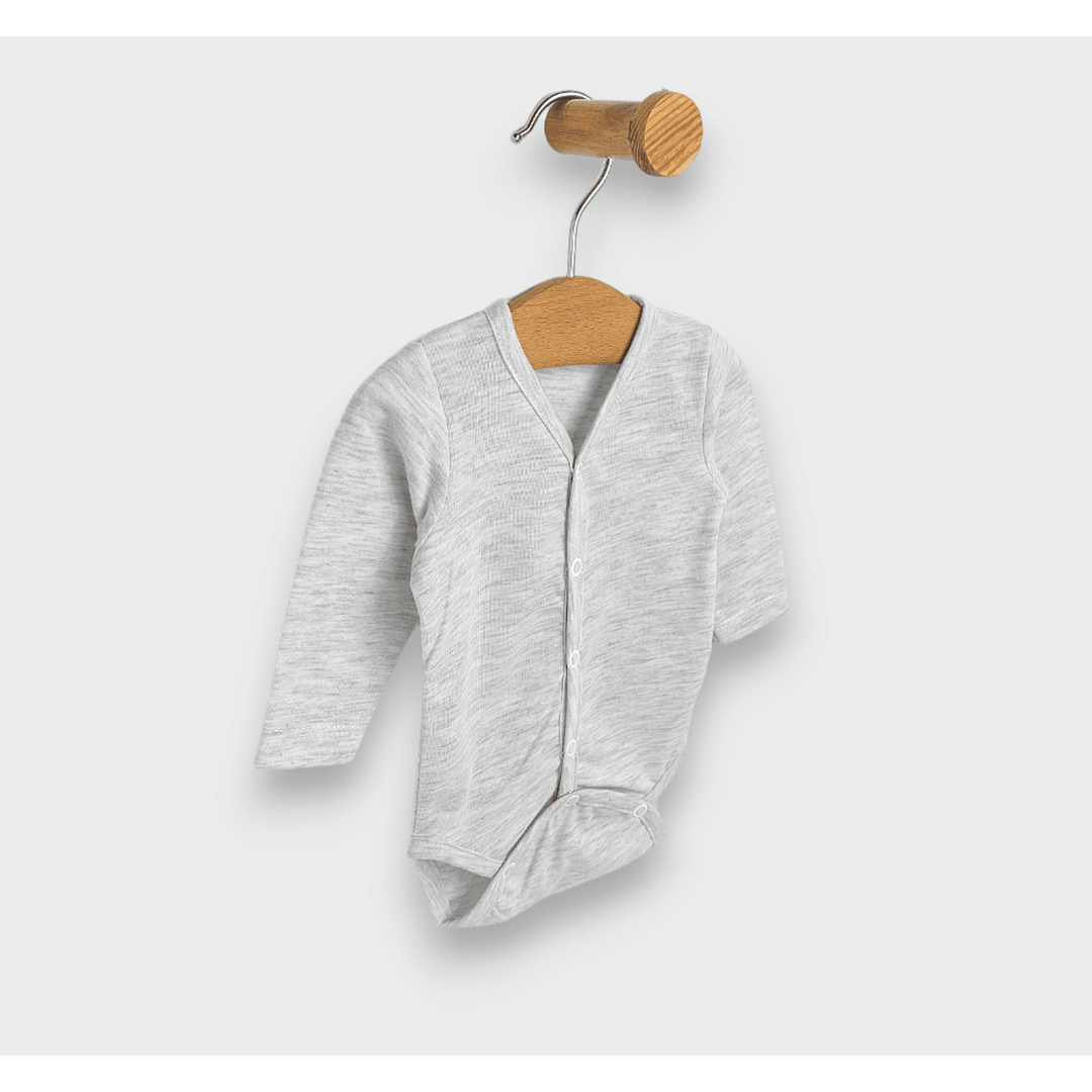 Rainy Бебешко боди с предно закопчаване дълъг ръкав 48 - 62см. сив