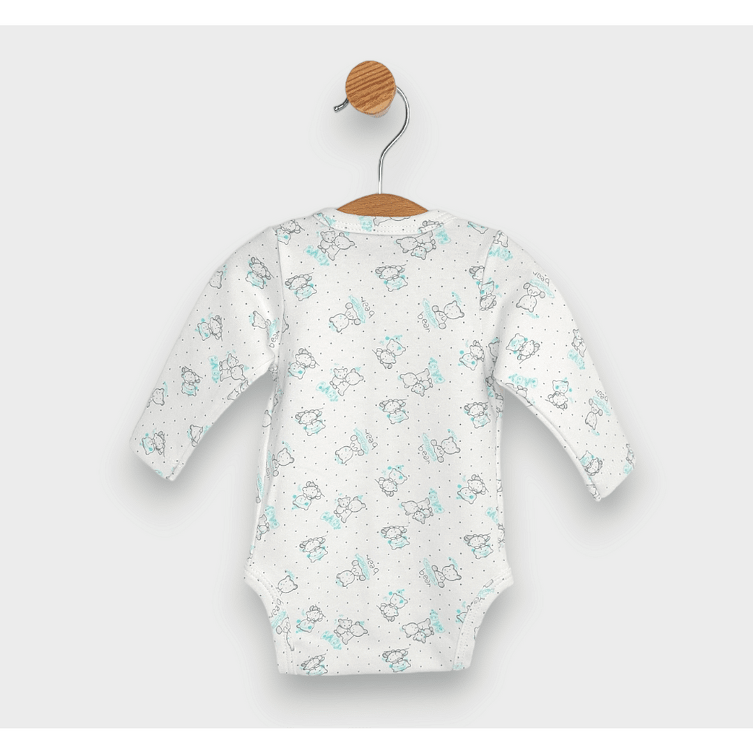 Rainy Бебешко боди с предно закопчаване Сиви мечета Baby 48 - 68см.