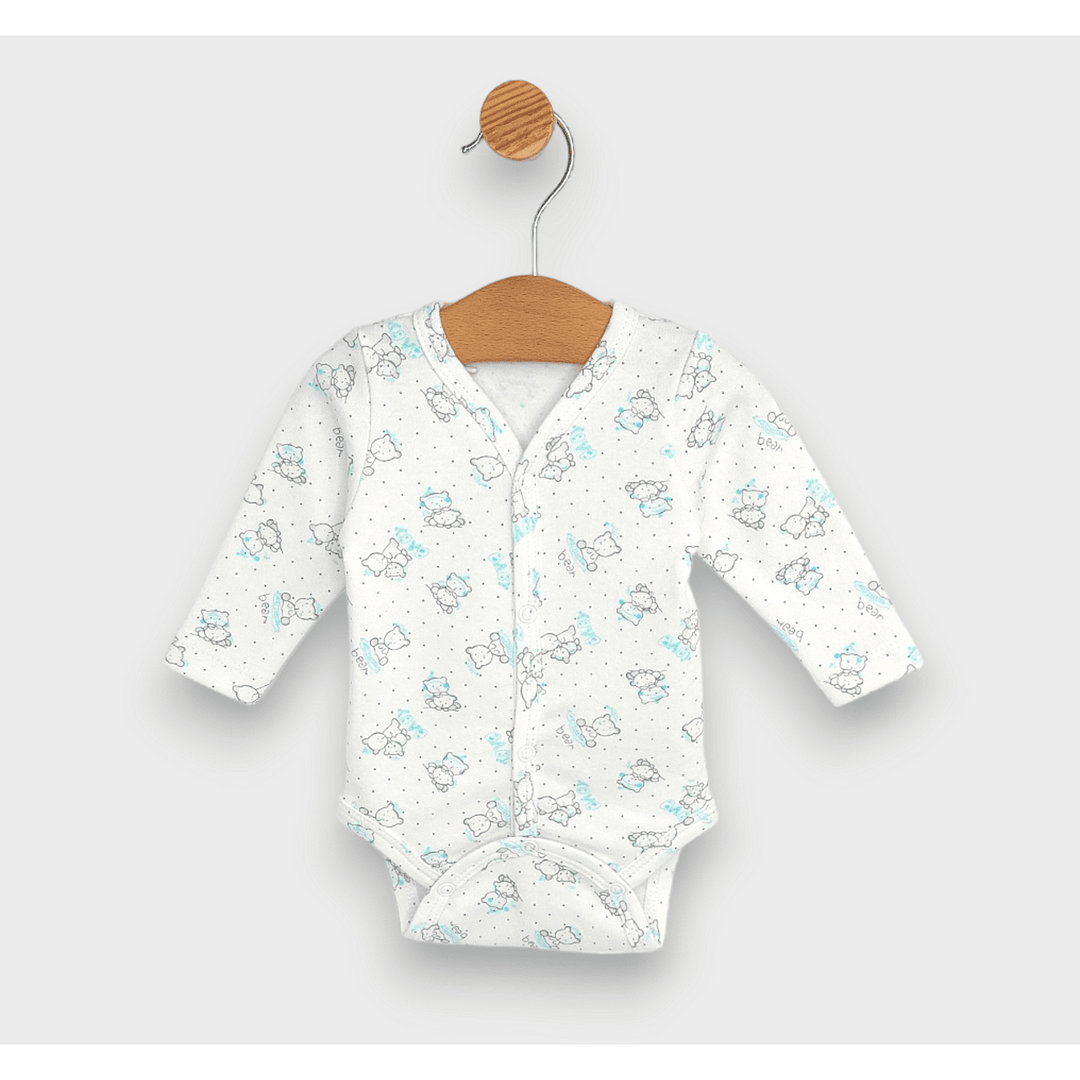 Rainy Бебешко боди с предно закопчаване Сиви мечета Baby 48 - 68см.