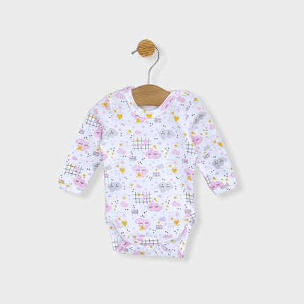 Rainy Бебешко боди Розови облачета 56 - 80см.