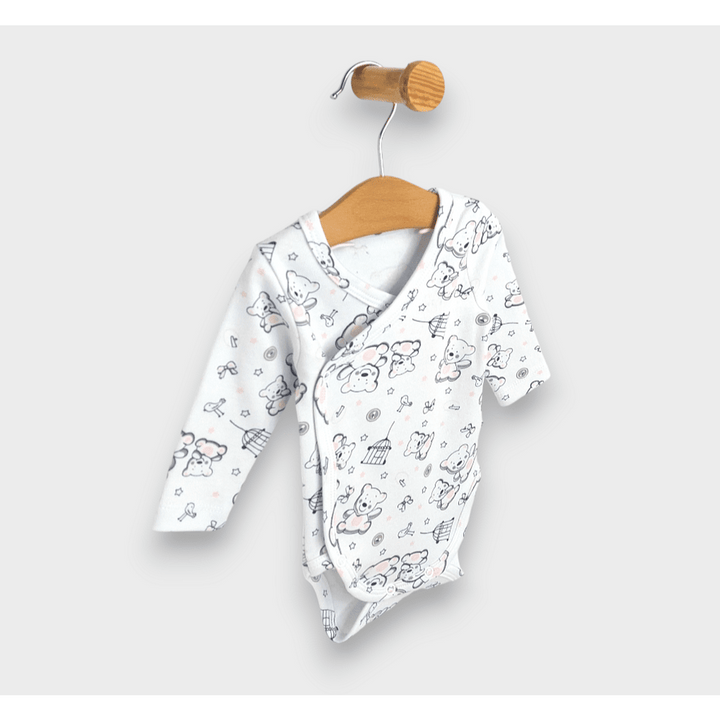 Rainy Бебешко боди със странично закопчаване 48 - 68см. Мече розов