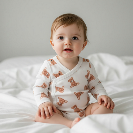 Rainy Бебешко боди със странично закопчаване 56 - 80см. Мече