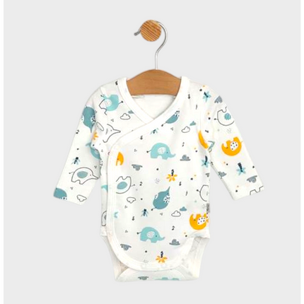 Rainy Бебешко боди със странично закопчаване 56 - 80см. Шарени слончета