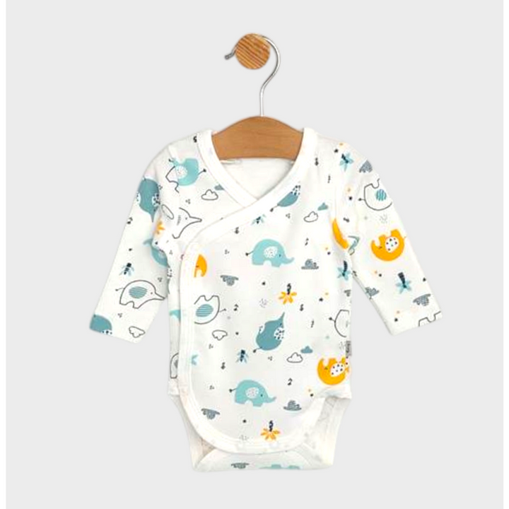 Rainy Бебешко боди със странично закопчаване 56 - 80см. Шарени слончета